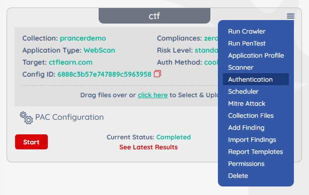 Authenticated Scan — Prancer Tutorial